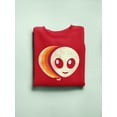 thumbnail image 3 of Layered Alien Emoji Vibes - Retro Galactic Graphic Men's Sweatshirt, 3 of 4