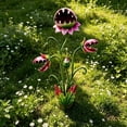 thumbnail image 6 of DLMCUH Whimsical Metal Carnivorous Plant Garden Stakes Large Venus Fly Trap Live Plant Sculpture Outdoor Yard Art Venus Flytrap Garden Stak for Flower Beds Patios Halloween Decorations(A), 6 of 9