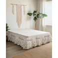 thumbnail image 2 of Retro Fall Bed Skirt Simple Wheat Hand Painting Nostalgia Linen Bed Skirts California King Size 18 Inch Drop, Wrap Around Dust Ruffle&nbsp;Bedskirt with Adjustable Elastic Belt for Queen Size Beds, 2 of 7