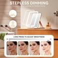 thumbnail image 4 of Rechargeable Travel Makeup Mirror Portable Travel Lighted Makeup Mirror with Color Modes Dimmable Compact Tabletop LED Vanity Mirror with Touch Screen, 4 of 9