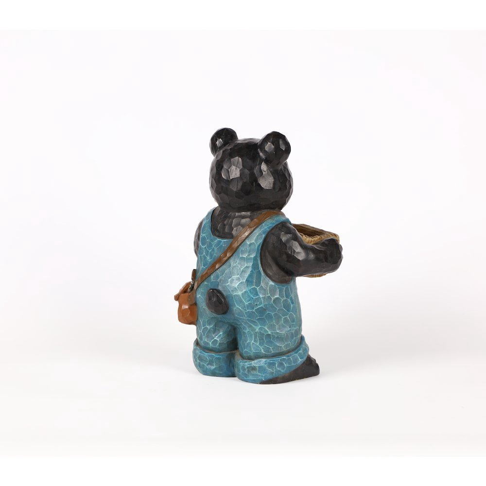 HI-LINE GIFT LTD BEAR HOLDS BIRD BATH WITH CARDINAL