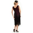 thumbnail image 5 of PrettyGuide Women's Flapper Dresses Sequin Pearl Fringe Dress V Neck 1920s Dress Art Deco Great Gatsby Dress, 5 of 8