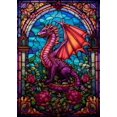 thumbnail image 3 of Pintura en lienzo de vidrieras de dragones de anime, carteles e impresiones de arte pop de dragones coloridos abstractos, arte de pared, decoración del hogar, cuadros, 3 of 5