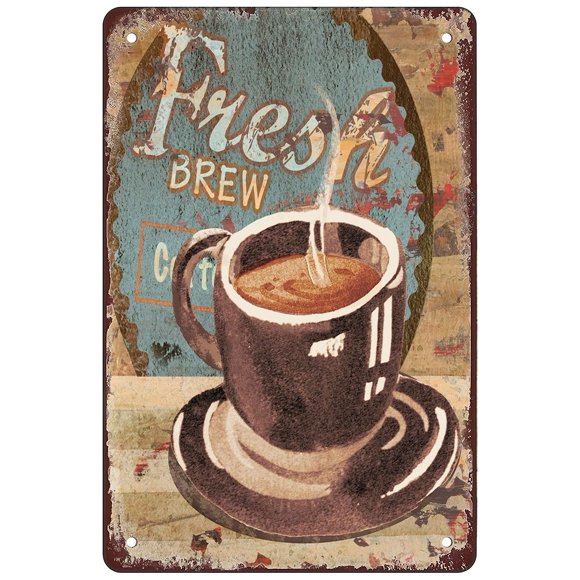 Retro Funny Metal Sign Sheet Signs Tin Sign,cafe sign , 16 x 12 Inches