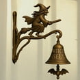 thumbnail image 2 of Witch Themed Entryway Door Chimes Handmade Wall Hanging With Metal Bells, 2 of 8