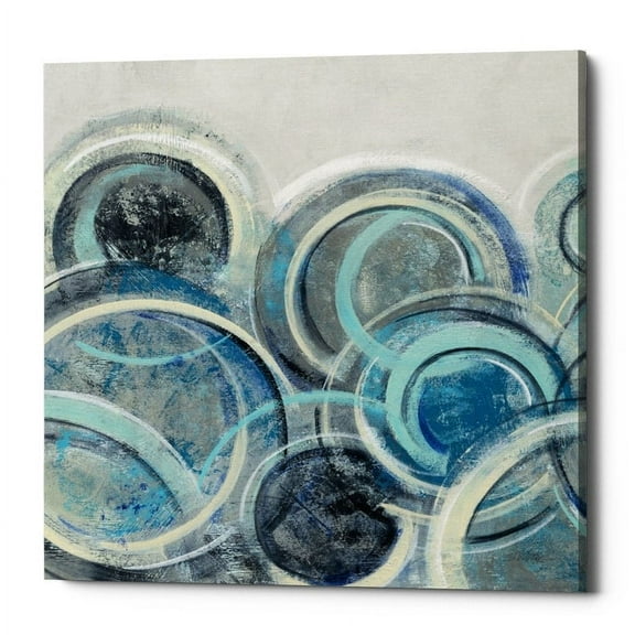 Epic Graffiti  "Variation Blue Grey II" by Silvia Vassileva, Giclee Canvas Wall Art, 12"x12" 12" x 12"