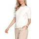 thumbnail image 4 of Suéter corto de manga corta INSPIRE CHIC para mujer, cuello redondo, suéteres de punto casuales de otoño e invierno, talla XL, blanco, 4 of 5
