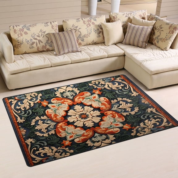 Rustic Vintage Boho Pattern Area Rug Washable Floor Carpet Mat 60 x 39 inch for Bedroom Living Room Kids Room Home Decor
