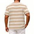 thumbnail image 4 of LWavelet Striped Men's Short Sleeve T-Shirt Comfortable Ideal for Daily Casual and Weekend Wear Khaki M, 4 of 4