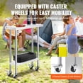 thumbnail image 4 of VEVOR Stainless Steel Work Table 30 x 12 x 38 Inch, with 4 Wheels, 3 Adjustable Height Levels, Heavy Duty Food Prep Worktable for Commercial Kitchen Restaurant, Silver, 4 of 9