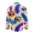 thumbnail image 5 of BLTIBY Mardi Gras Shirts for Men Button Up Lapel Long Sleeve Carnival Printed Blouse Fashion Lightweight Casual Tops Multicolor 5 L, 5 of 5