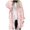 Pink, variant on Women Hooded Cardigan Fuzzy Jacket Winter Open Front Fleece Coat Outwear with Pockets