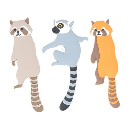 

3pcs Raccoon Cat Design Creative Wall Hook Self Adhesive Hooks Seamless Stick Removable Key Hook Kitchen Wall Hanger