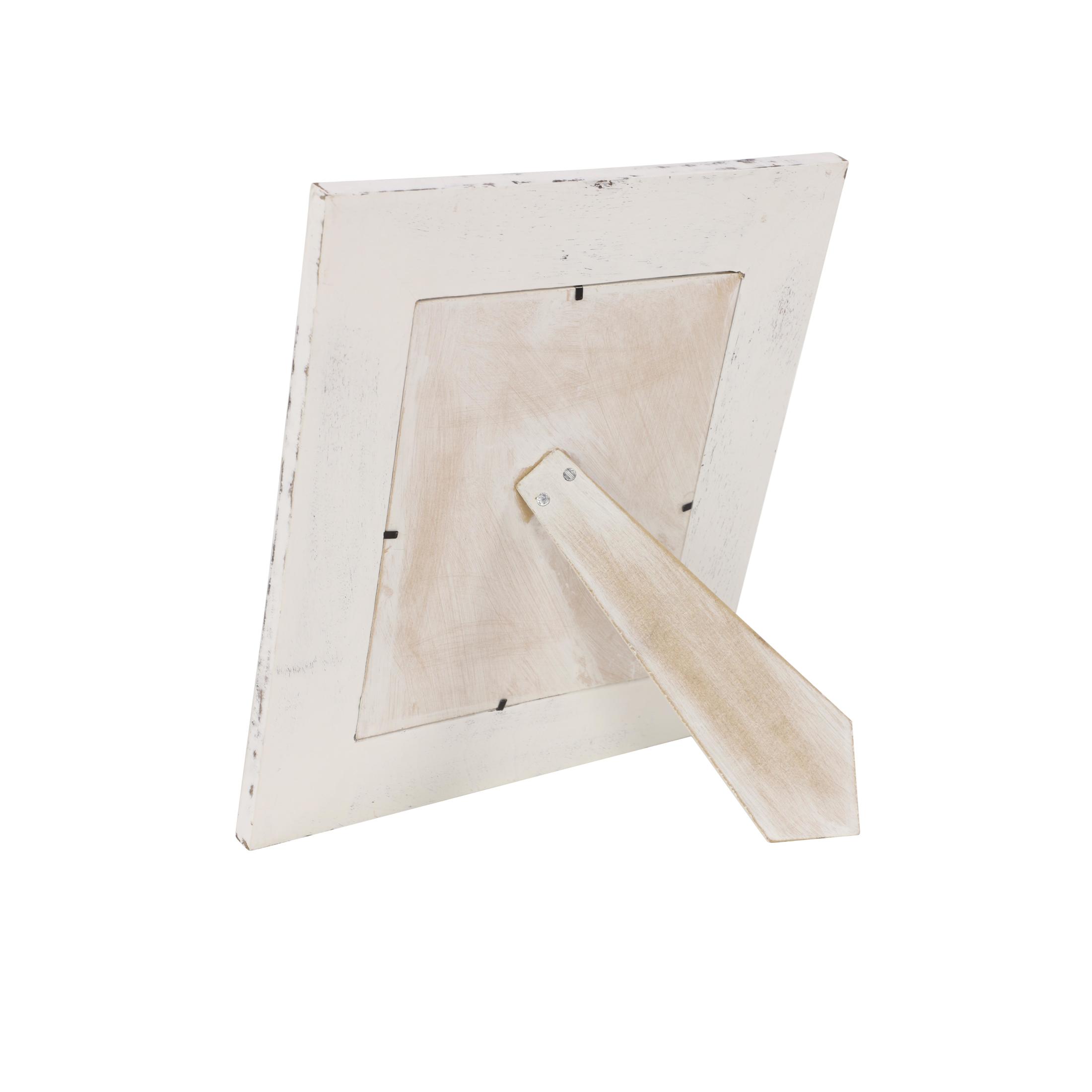 DecMode 8" x 10" Handmade Intricate Carved White Floral Photo Frame