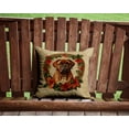 thumbnail image 2 of Dogue de Bordeaux Christmas Flowers Throw Pillow 14 in x 14 in, 2 of 5