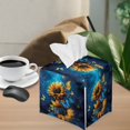 thumbnail image 2 of ZUXONGSY Sunflower Butterfly Square Tissue Box Cover 2 Piece PU Leather Tissue Box Cover Facial Paper Organizer Dispenser Modern Holder Tissue Bag for Women Gifts for Women Friends, 2 of 7