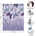 thumbnail image 4 of Purple Butterfly Flower Pattern Blanket,Comfortable Soft Flannel Throw Blanket,All Season,Warm Lightweight Blankets for Sofa Bed Couch Living Room Chair,30"x40", 4 of 4