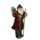 Northlight 48" Rouge et Brun Père Noël avec Bâton de Marche Debout Figure de Noël – image 2 sur 4