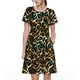 thumbnail image 1 of Balery Teal Leopard Vestidos sueltos de manga corta para mujer, vestidos de verano 2025, vestidos casuales de corte A con vuelo., 1 of 6