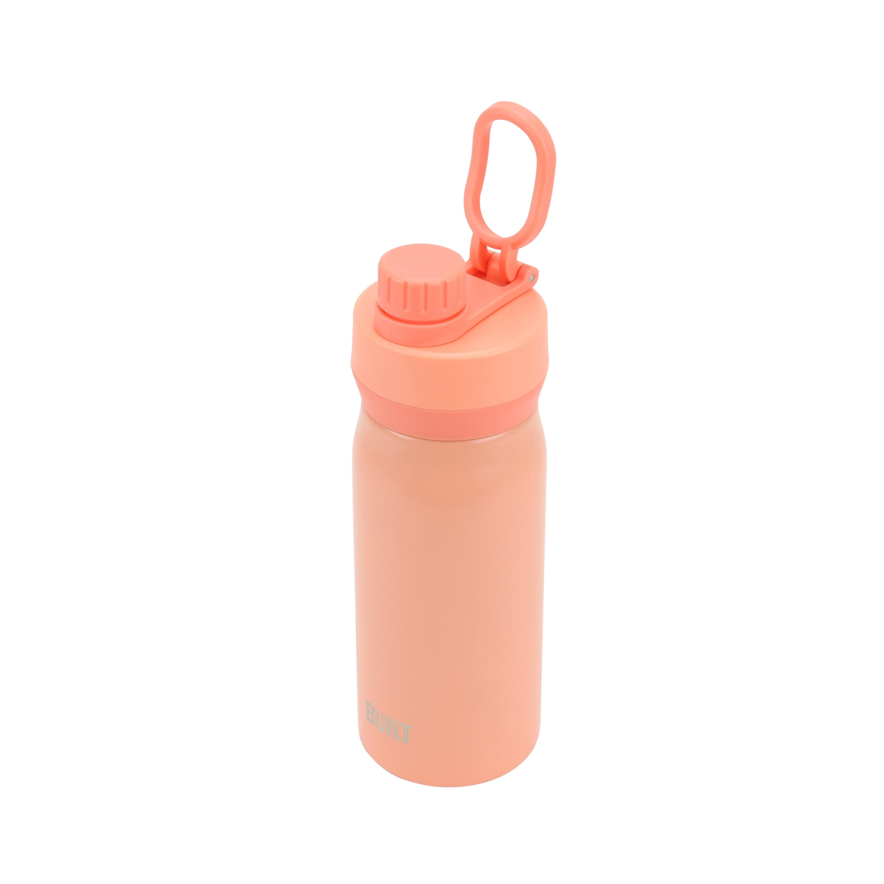 Built 16-Ounce Cascade Stainless Steel Water Bottle with Leakproof Chug Lid, 16 fl oz, Coral