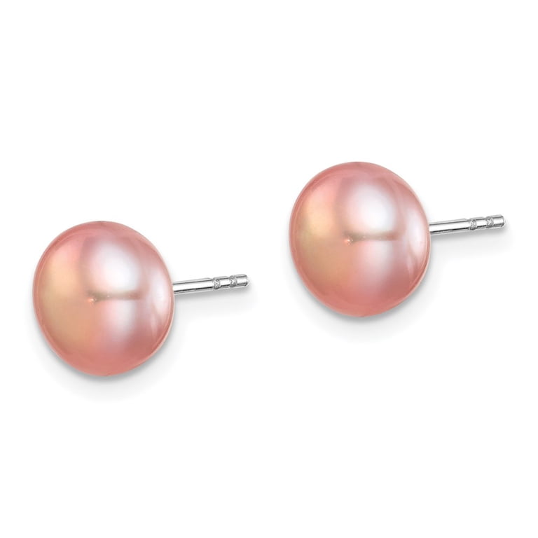 La Regis 3-Pair Sterling Silver Stud Earrings With White Freshwater Cultured Pearl Buttons