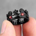 thumbnail image 1 of Royal Crown Stainless Steel Retro Rhinestone Man Woman Rings Simple Trendy Punk for Male Girl Boyfriend Jewelry Gift Wholesale R084-Black 12, 1 of 6