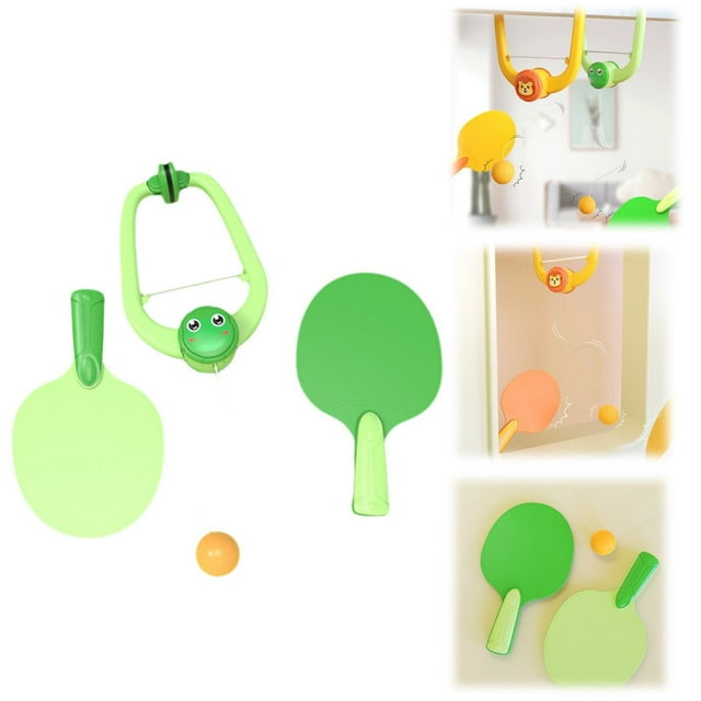 HUASHENG Door Pong Game Over The Door Adjustable Doorway Game Pingpong Trainer Door Jam Pingpong Kit For Door Frame Hanging Table Tennis Trainer Portable Set For Kids With Rack