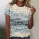 thumbnail image 2 of Tops Cortos para Mujeres Retro Impreso Cuello Redondo Manga Corta, Camiseta Casual para Uso Diario Y de Fiesta, 2 of 4