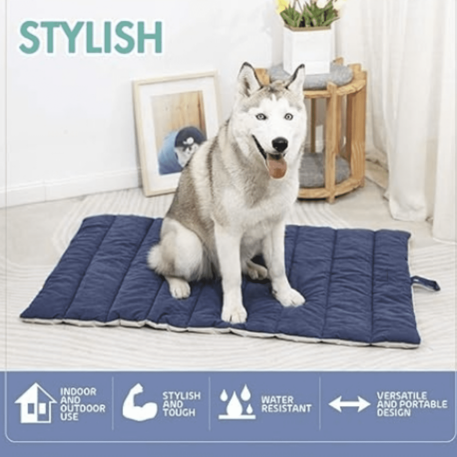 Outdoor Dog Bed, Waterproof, Washable, Large Size, Durable, Water Resistant, Portable and Camping Travel Pet Mat