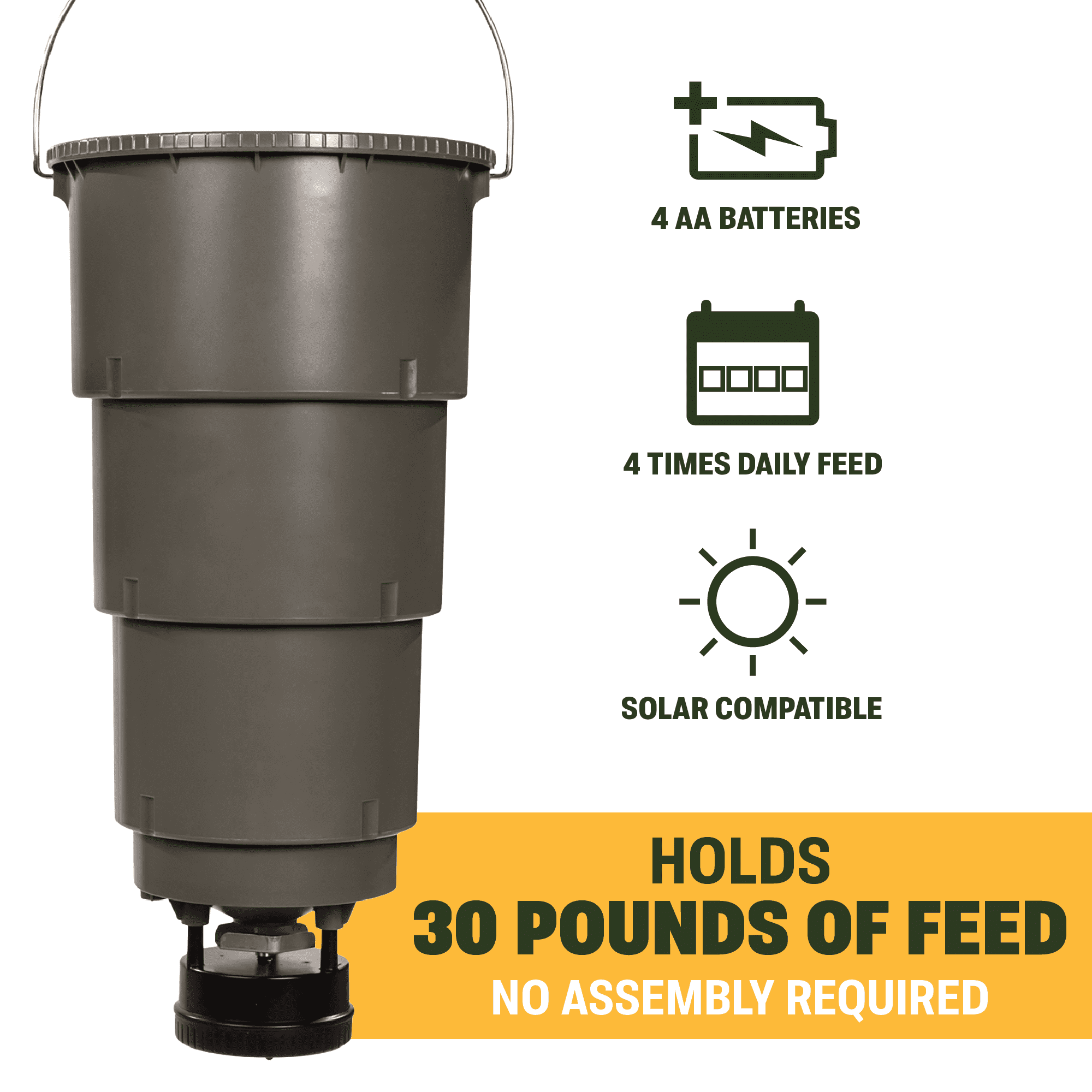(2 pack) Moultrie 5-Gallon All-In-One Hanging Deer Feeder With Adjustable Timer | AT5