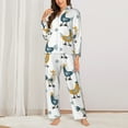 thumbnail image 2 of Honeii Farm Roosters print Women's Pajama Sets Long Sleeve Button Down Sleepwear Nightwear Soft Pjs Lounge Sets-Medium, 2 of 7