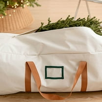 Hvmvliv Christmas Tree Storage Bag 43in Extra Large Christmas Tree Storage Container with Sturdy Zipper and Reinforced Handle Waterproof Dustproof Xmas Tree Storage Under 43In Beige