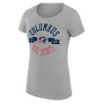 thumbnail image 2 of Women's G-III 4Her by Carl Banks Heather Gray Columbus Blue Jackets City Graphic Sport Fitted Crewneck T-Shirt, 2 of 3