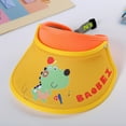 thumbnail image 2 of Huowey Baby Girls Sun Hats Sun Visors Cap Beach Dinosaur Hats Adjustable Cotton Suitable Uv Protection Cap,Yellow1,One Size, 2 of 3