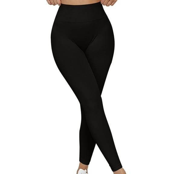 YUGYXL Womens Seamless Leggings Butt Lifting Tummy Control Yoga Pants High Waist Slim Comfy Legging Stretchy Leggings Black S