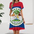 thumbnail image 2 of Belize Flag Dress Fashion Beach Short Sleeve Dresses Female Party Printed Sundress, 2 of 7