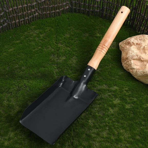 Heavy Duty Small Square Shovel with Metal Handle 14.7 Inch for Gardening, Digging, Trenching, Camping, Planting, and Transferring Tasks
