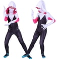 thumbnail image 1 of Superhéroe Mujeres Negro Lujo Onesie Gwen Mujer Spiderman Disfraz De Halloween Cosplay, 1 of 3