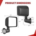 thumbnail image 4 of Ledkingdomus Right Side Door Mirrors for 2007-2017 Jeep Wrangler Manual Folding Passenger, 4 of 6