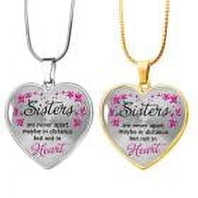 Jacenvly 2024 New Gifts Stainless Steel Necklace Sister Heart Peach Heart Alloy Pendant Jewelry Heart Mother'S Day Gifts Sets
