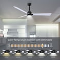 thumbnail image 4 of Matthews Fan Company AKLK-BK-MWH-56 Alessandra 56” Matte Black Ceiling Fan with 3 Matte White Blades, Integrated LED Light Kit, Remote Control, Indoor/Outdoor Wet Rated, 4 of 6