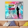 thumbnail image 2 of IDEA4WALL Canvas Print Wall Art Dream Big Dream Banksy Urban Spray Paint Graffiti & Street Art Abstract Illustrations Modern Art Decorative Bohemian Multicolor for Rooms - 24"x24", 2 of 5