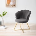 thumbnail image 2 of Duhome Velvet Accent Chair for Living Room Bedroom Makeup Vanity Chair with Gold Metal Legs Gray, 2 of 7
