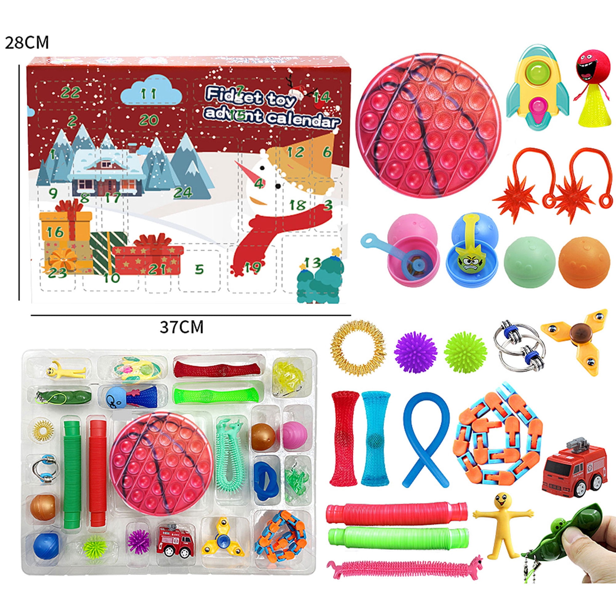 Michellecmm US Fidget Advent Calendar Pop Toy Pack 24DAYS Christmas  Countdown Calendar Push Pop Bubble Sensory Toys Set Stress Relief Fidget  Box Fidget Pack - Walmart.com