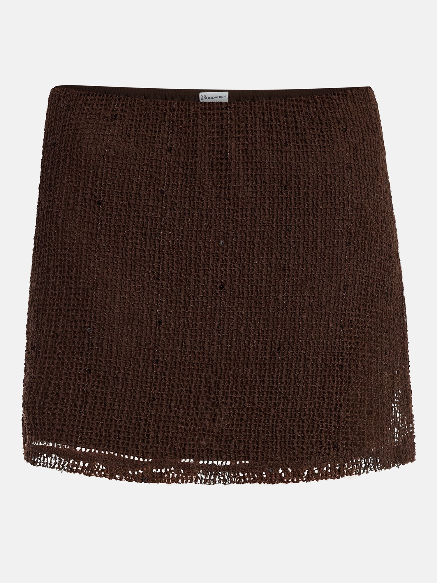 No Boundaries Sequin Crochet Mini Skirt Coverup, Women's XXS-XXL