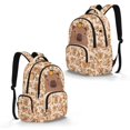 thumbnail image 2 of Kuiaobaty Orange Capybara Print Backpack for Girls Boys 17 Inch Backpack with Cup Holder Lightweight School Bag for School, Beige, 2 of 7