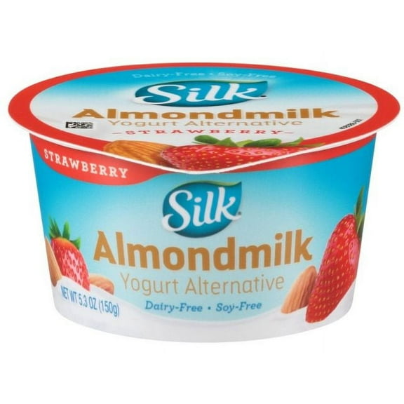 Silk Strawberry Cultured Almondmilk Yogurt Alternative, 5.3 Ounce - 8 per case.