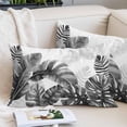thumbnail image 2 of Grey Black Leaves Pillow Covers Queen, Summer Botanical Watercolor Leaf Soft Brushed Microfiber Breathable Throw Pillow Covers, Decorative Pillowcase with Zipper for Couch Sofa Bedroom 20"x30", 2 of 9