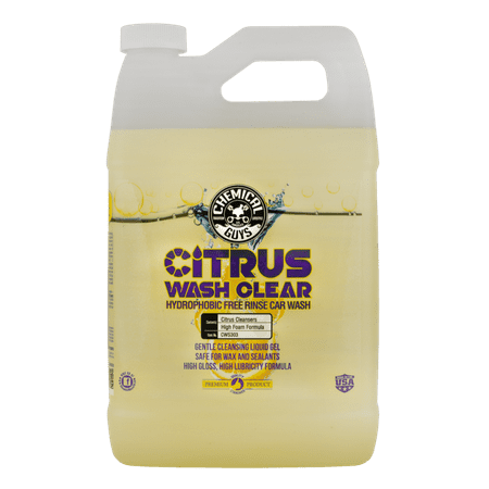 Chemical Guys Car Wash Soap Citrus Wash Clear Hydrophobic Free Rinse | 1 Gallon | P4 (CWS303)
