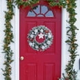 thumbnail image 4 of HCTSHG Christmas Snow Covered Wreath Door Hanging, Features Glitter Ornaments with Artificial Leaves and Berries, Holiday Hanging Decoration for Door, Wall, and Mantel, 4 of 5